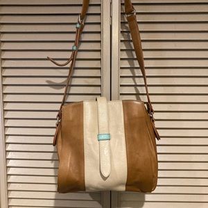 Tusk brown & blue handbag
